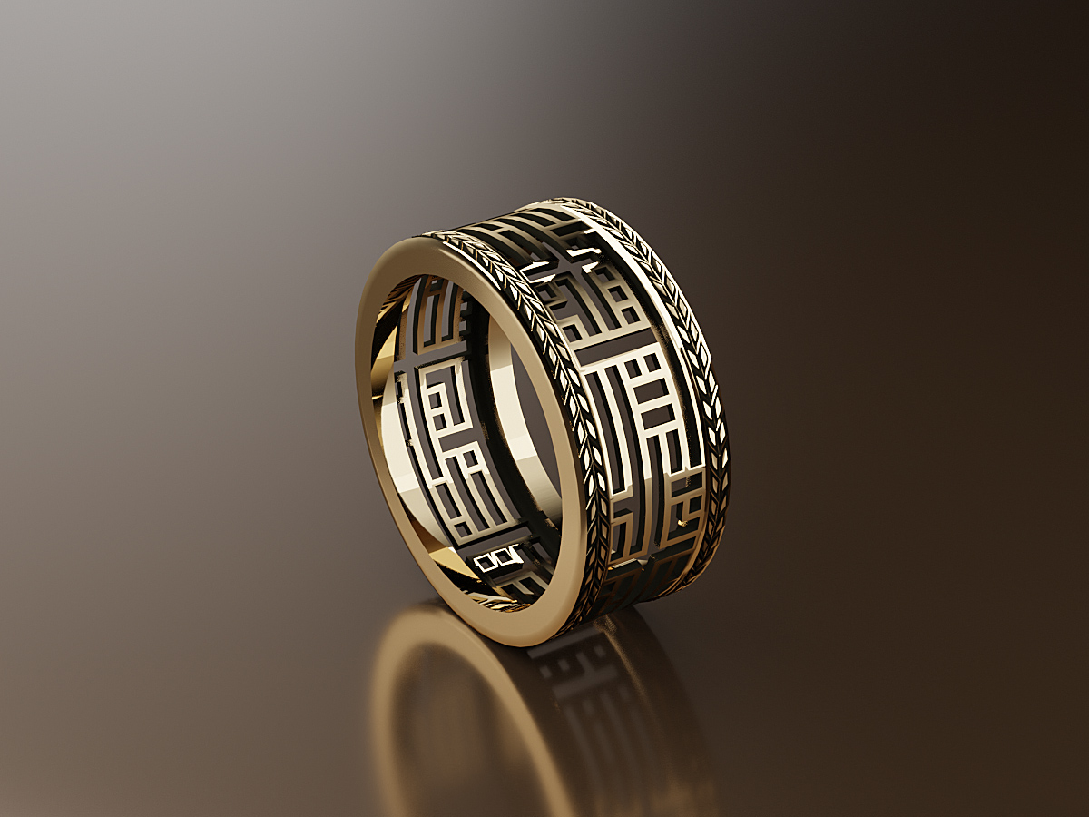 Wireframe Rings. Jewellery 3D Rendering.